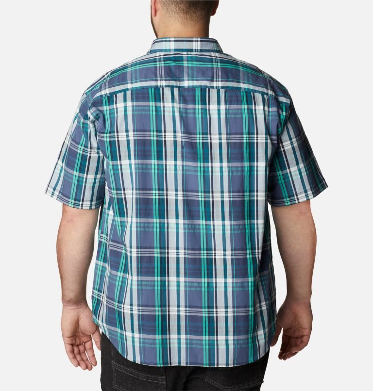 Men's Columbia Rapid Rivers II Short Sleeve Shirts Navy | Plus Size CA-Q156A